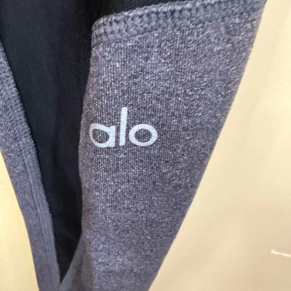 Alo Yoga Womens Coast Legging High-Waist Stirrup Mesh Heather Gray‎ Size SM